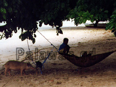 Kinder am Strand vom Panaguman Beach Resort